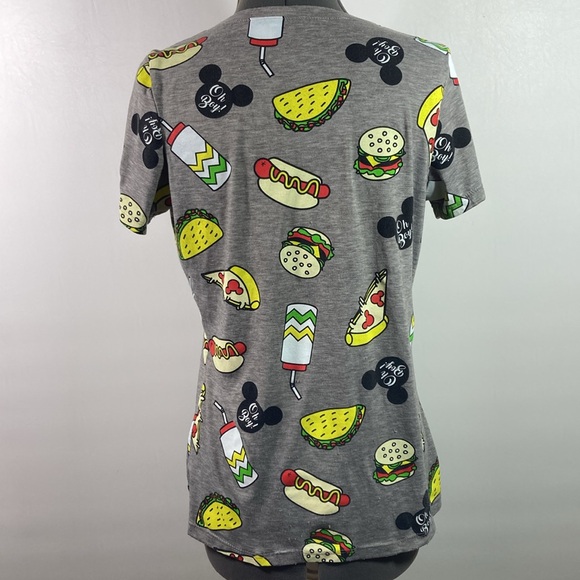 Disney Food Graphic Tee Shirt Size Large Gray Pull Over Short Sleeve - Picture 5 of 8